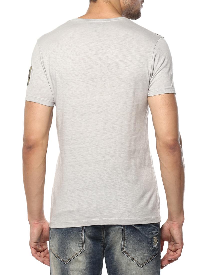 grey cotton chest print tshirt - 15000966 - Standard Image - 2