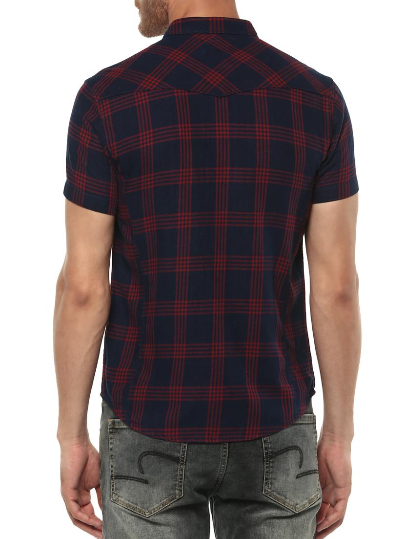 navy blue cotton casual shirt - 15001012 - Standard Image - 2