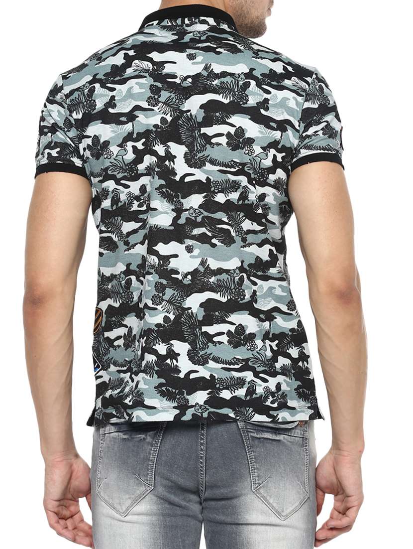 blue cotton all over print tshirt - 15001033 -  Standard Image - 2