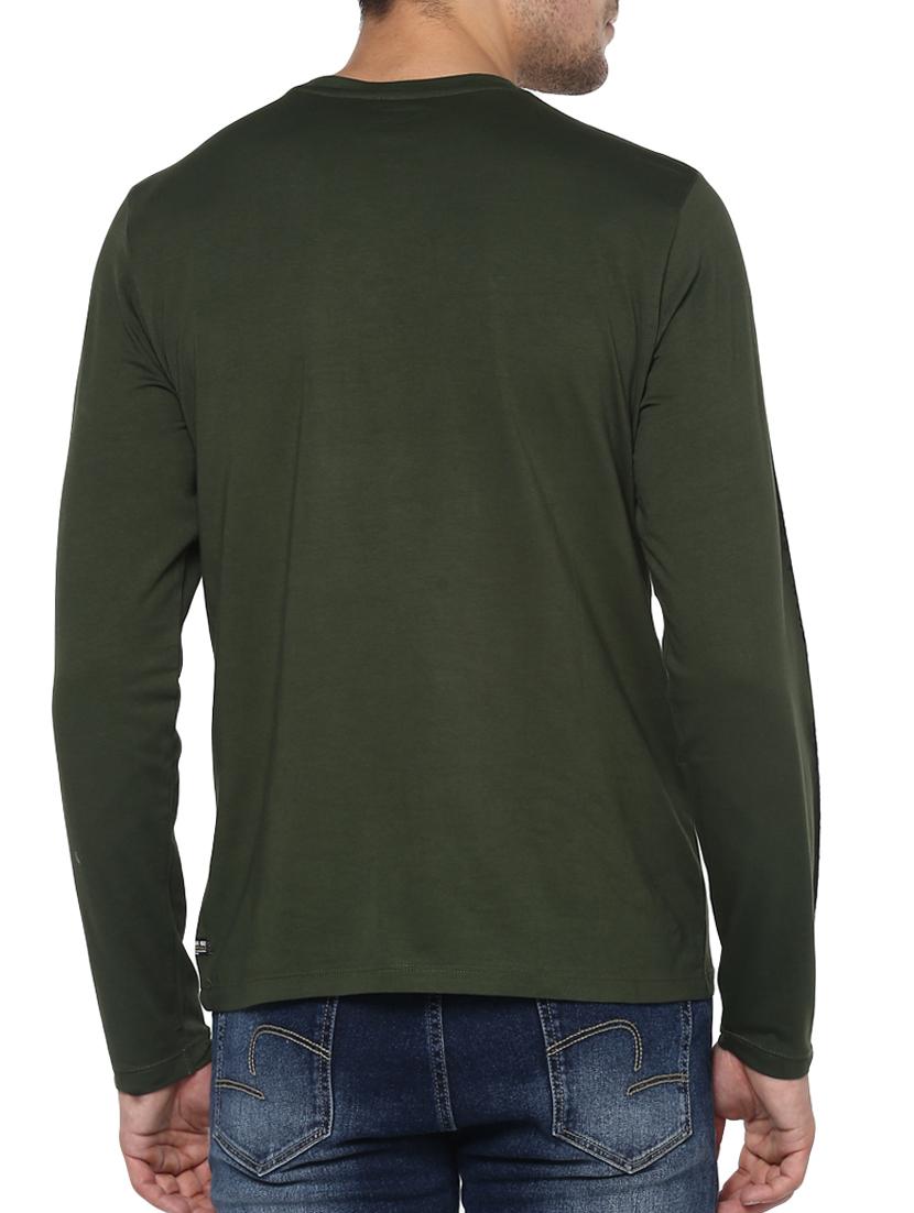 olive green cotton t-shirt - 15001045 - Standard Image - 2