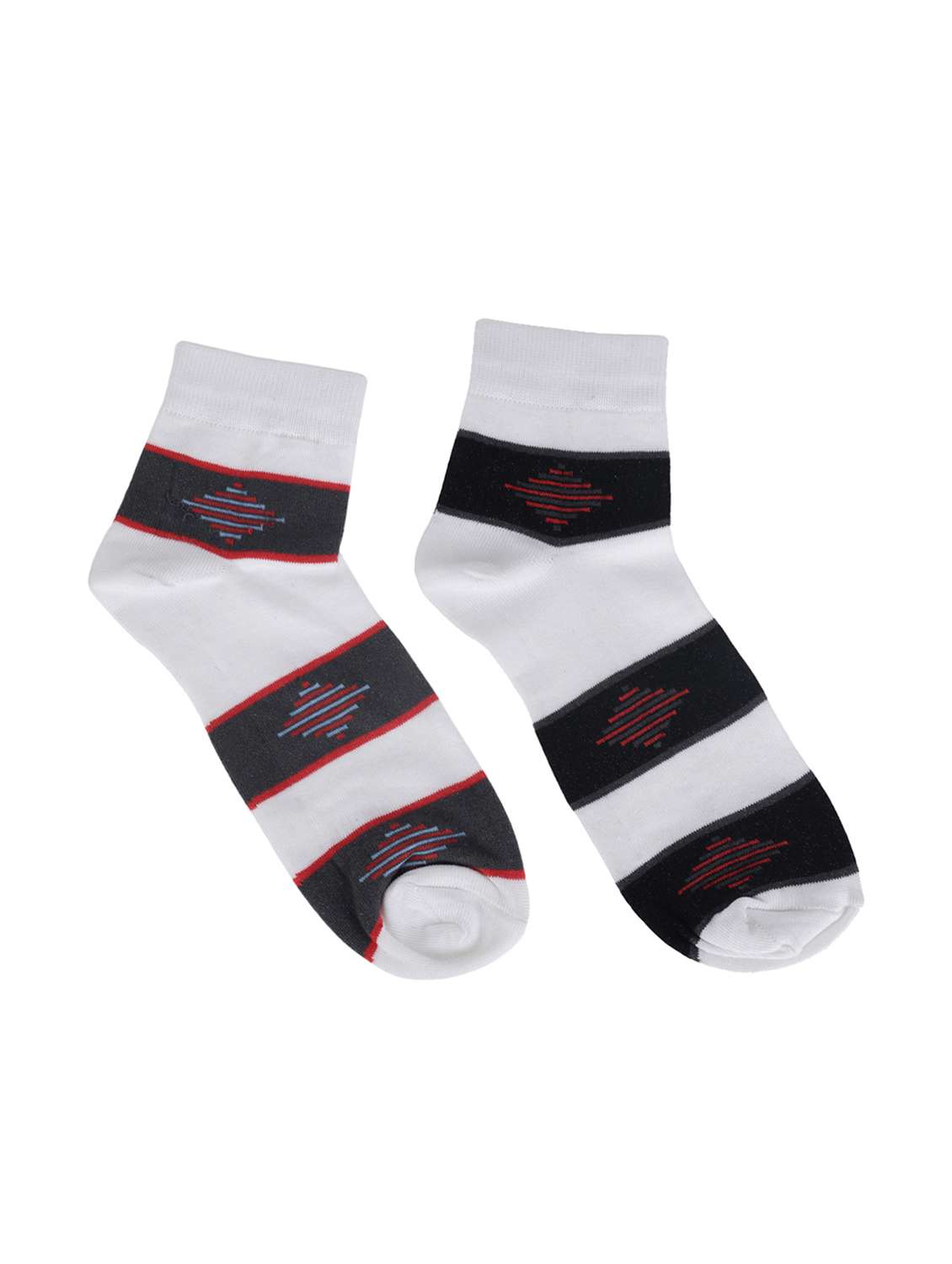 men pack of 2 striped above ankle length socks