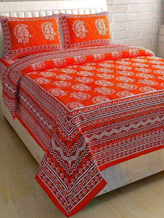 100% cotton double bedsheet with 2 pillow covers