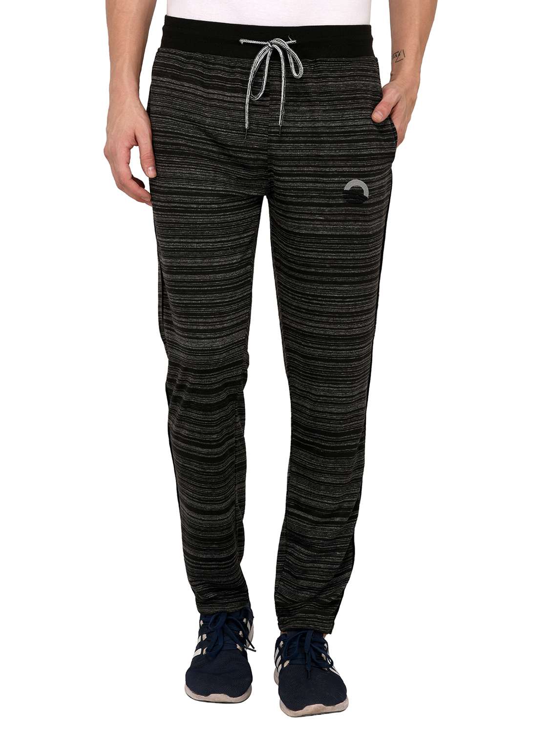 blue cotton full length track pant