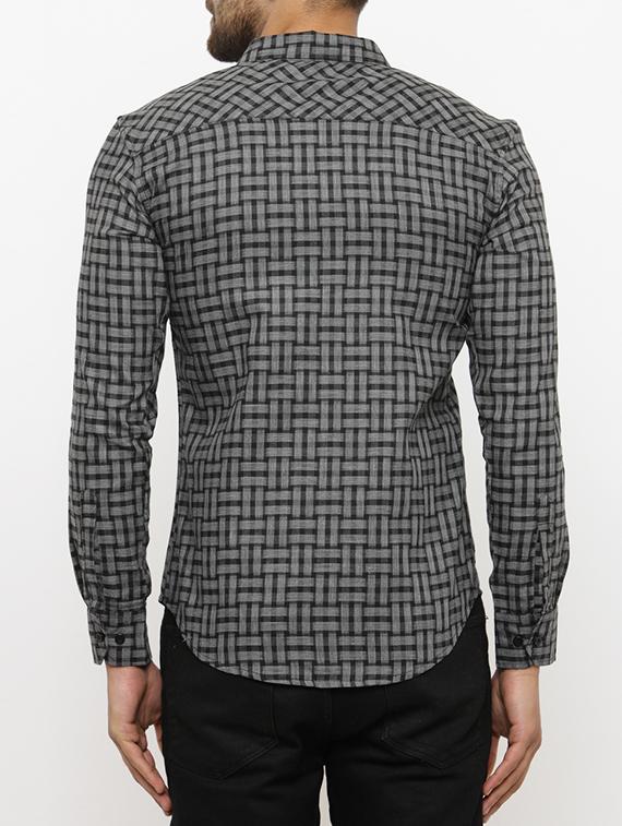 grey cotton casual shirt - 15007093 - Standard Image - 2