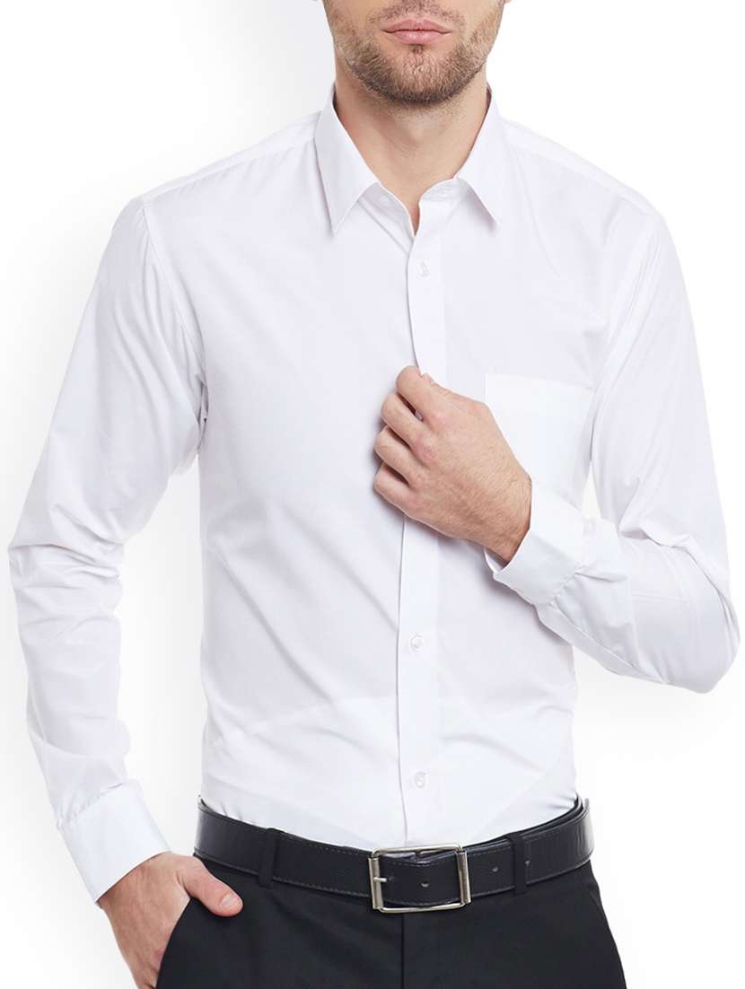 white cotton formal shirt