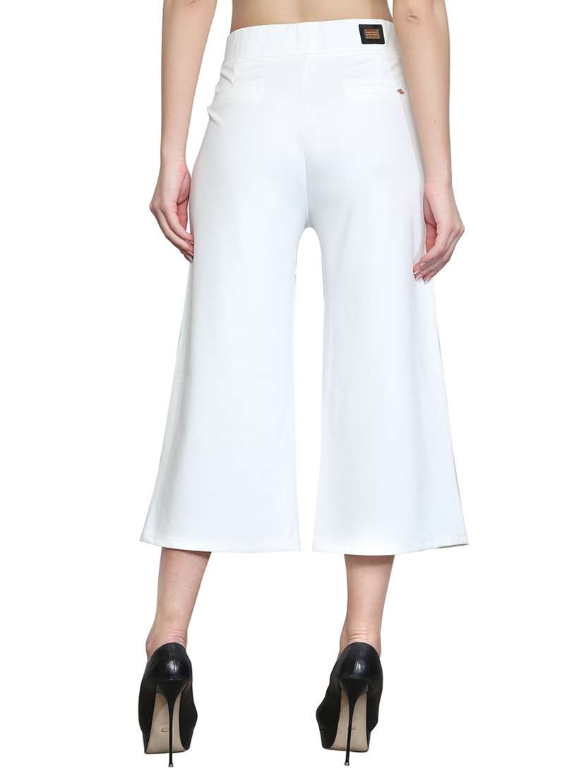 solid white cotton culottes - 15020509 - Standard Image - 2