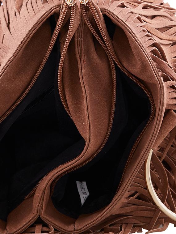 brown leatherette regular sling bag - 15021657 - Standard Image - 2