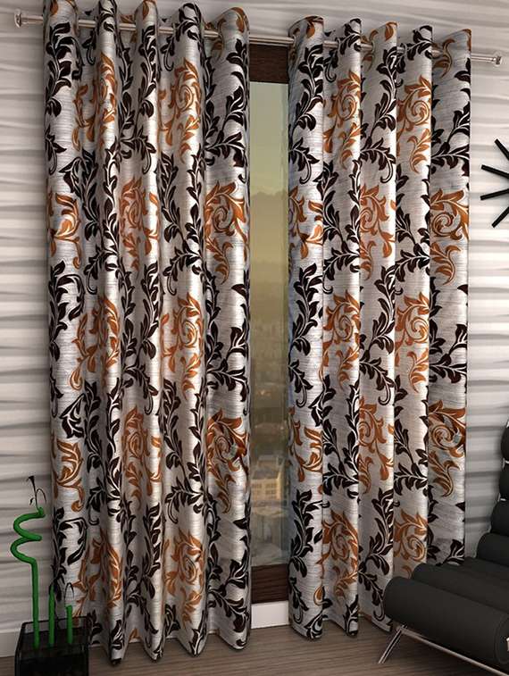 set of 2 polyester long door curtains