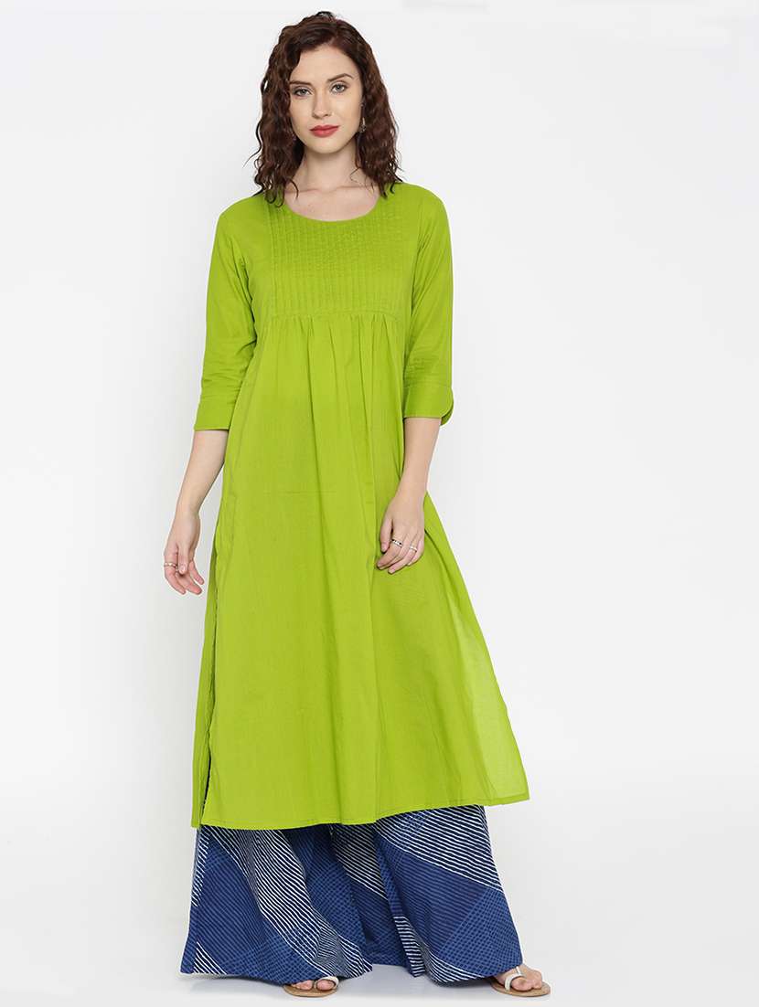 green cotton kurta