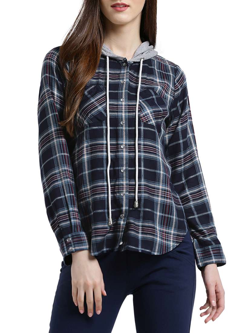 grey cotton checkered shirt
