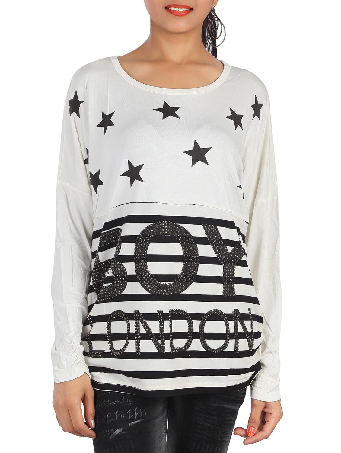 women's striped round neck t-shirt - 15032135 - Zoom Image - 0