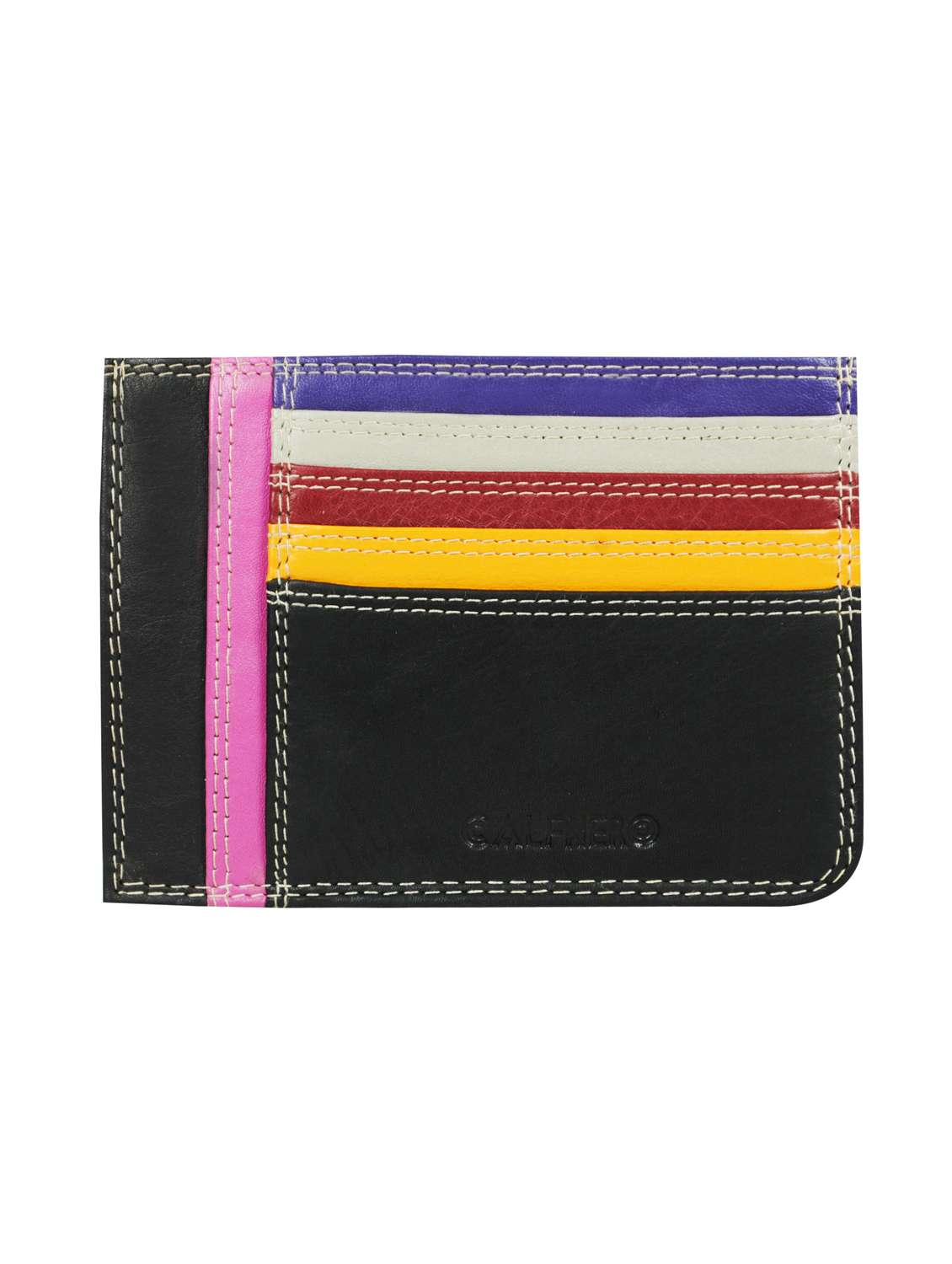 multi colored leather wallet