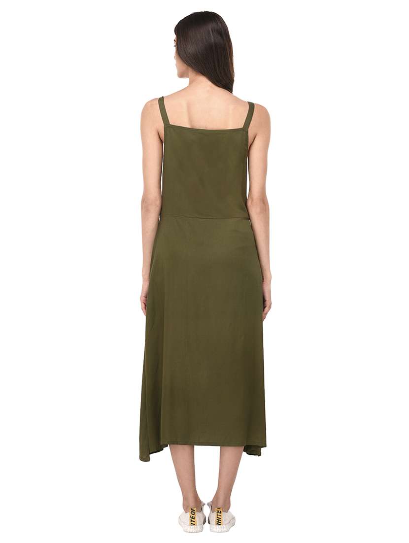 women's fit & flare solid dress - 15033379 -  Standard Image - 2