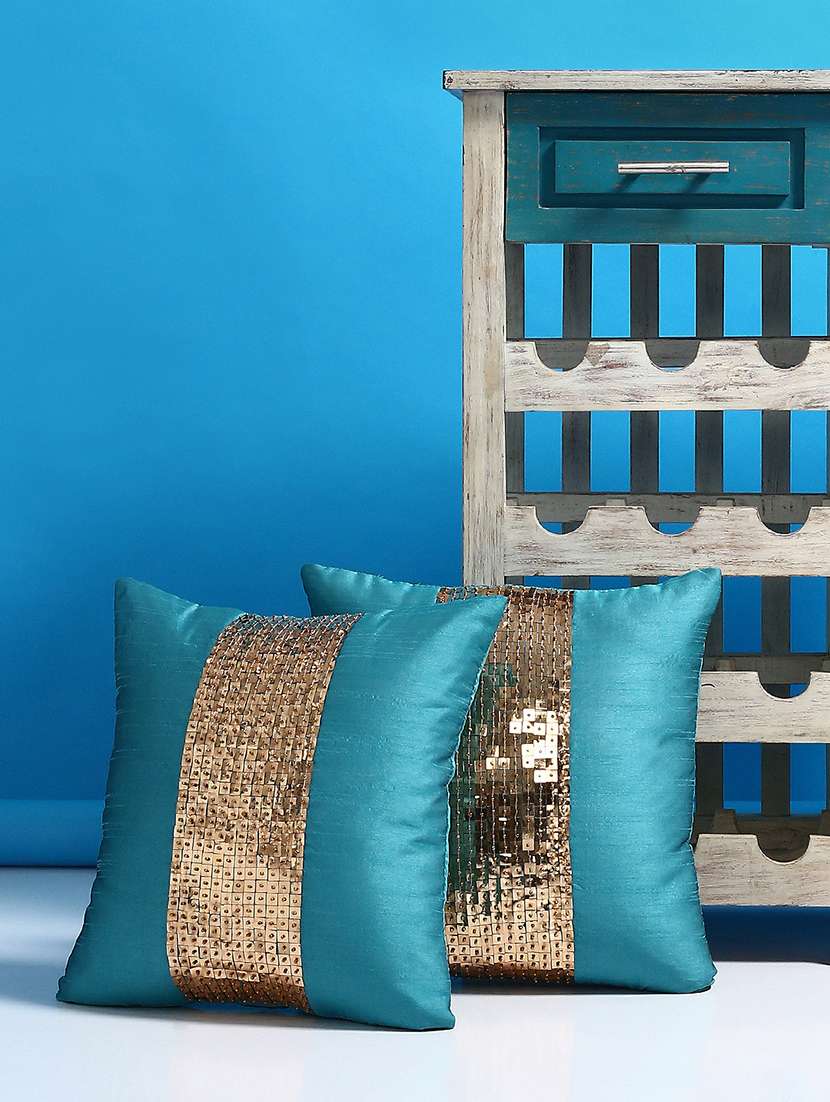set of 2 embellished cushion covers