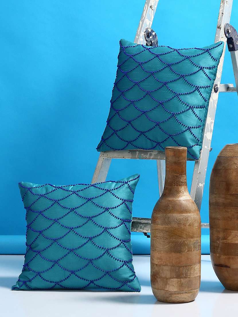 set of 2 embellished cushion covers