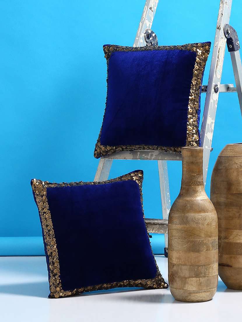 set of 2 embellished cushion covers