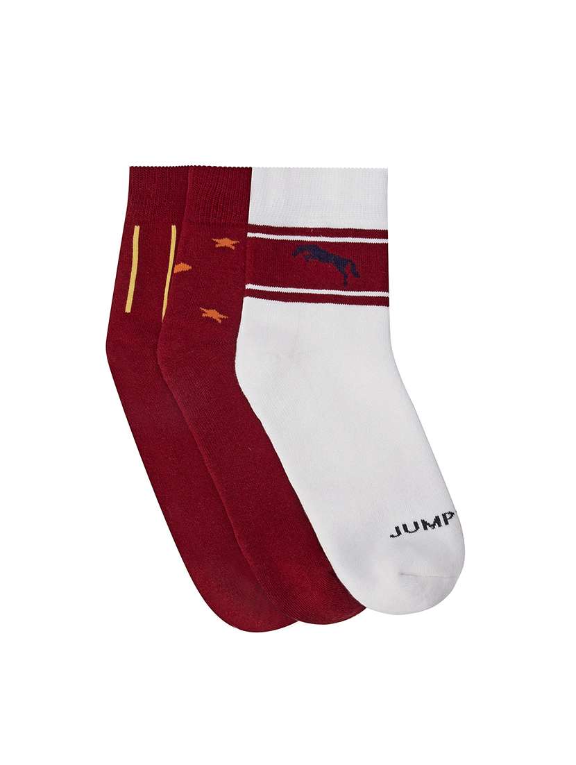 red cotton ankle length sock