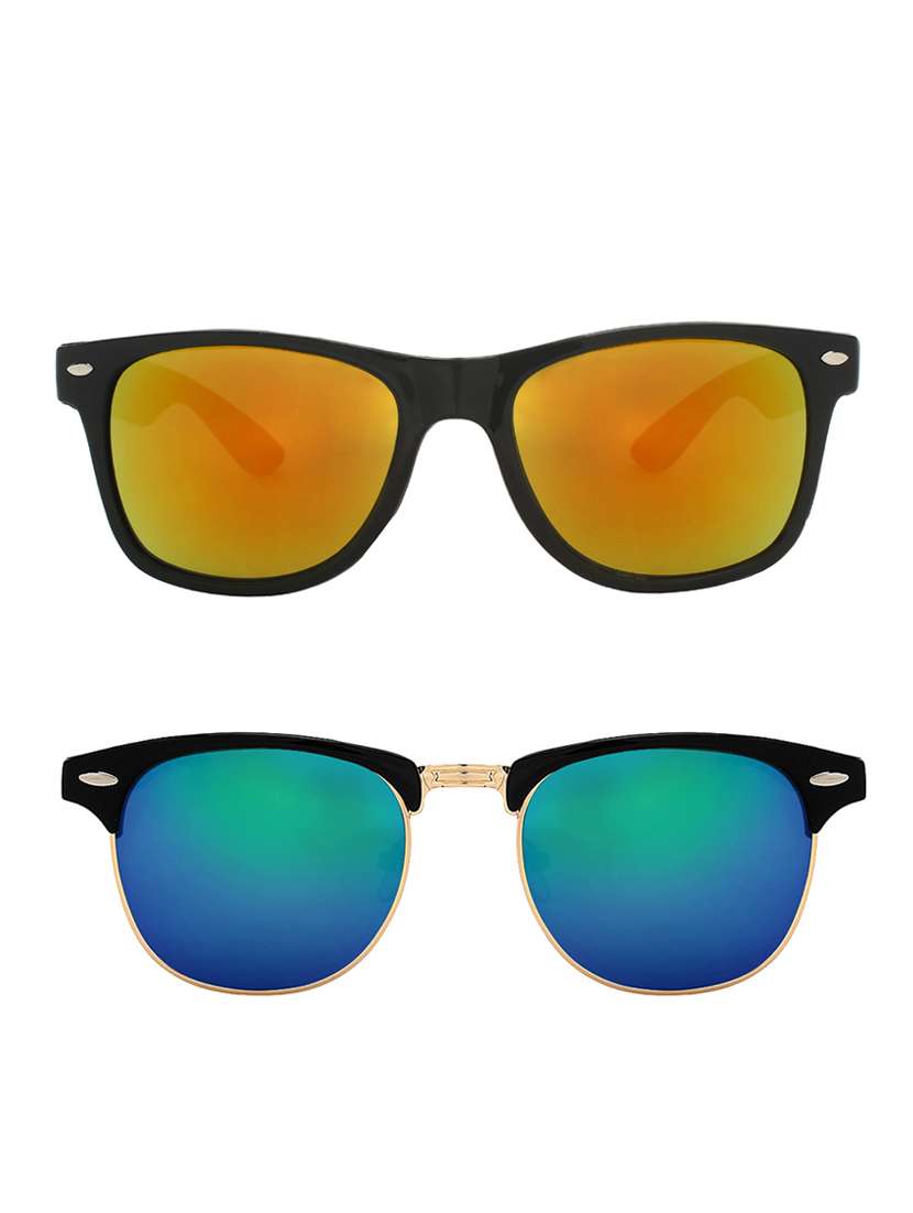 zyaden combo of two sunglasses wayfarer & clubmaster-combo-2176