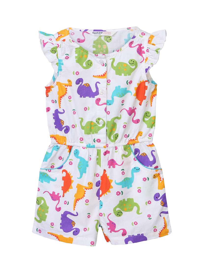multi colored cotton playsuit