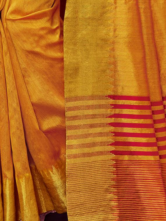 yellow bordered saree with blouse - 15044143 - Standard Image - 2