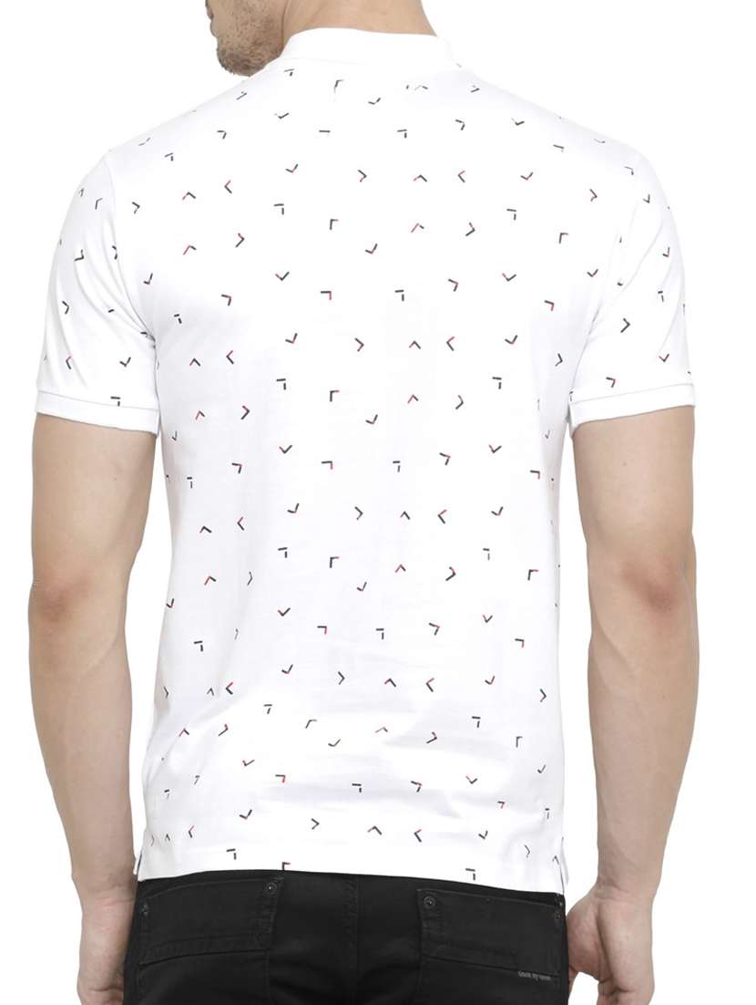 white all over print polo t-shirt - 15046635 -  Standard Image - 2