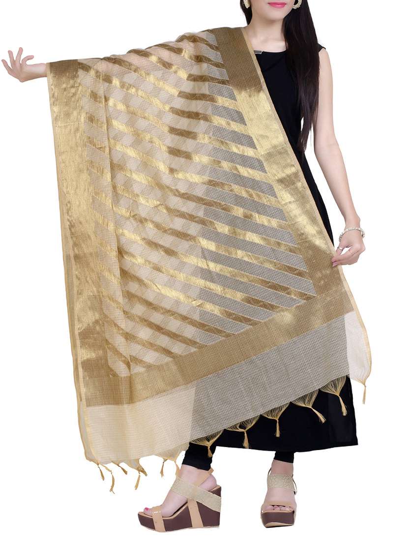 beige chanderi dupatta