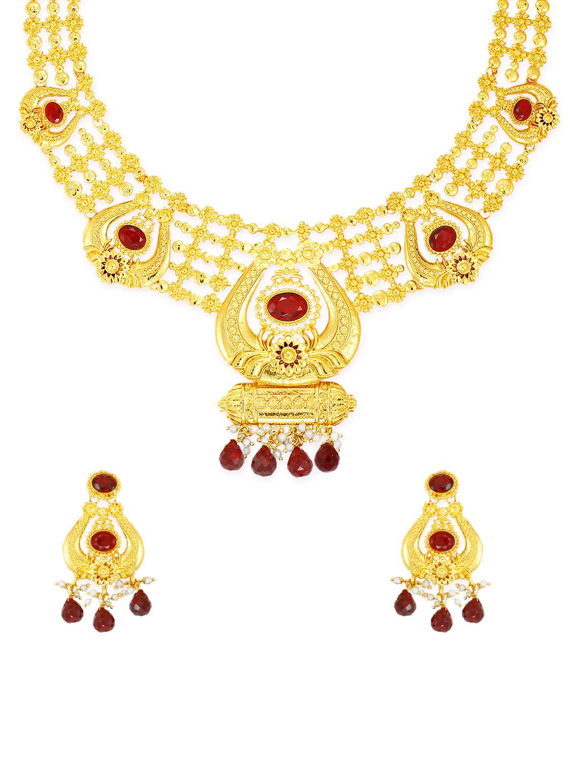 necklace, earrings & mangteeka set