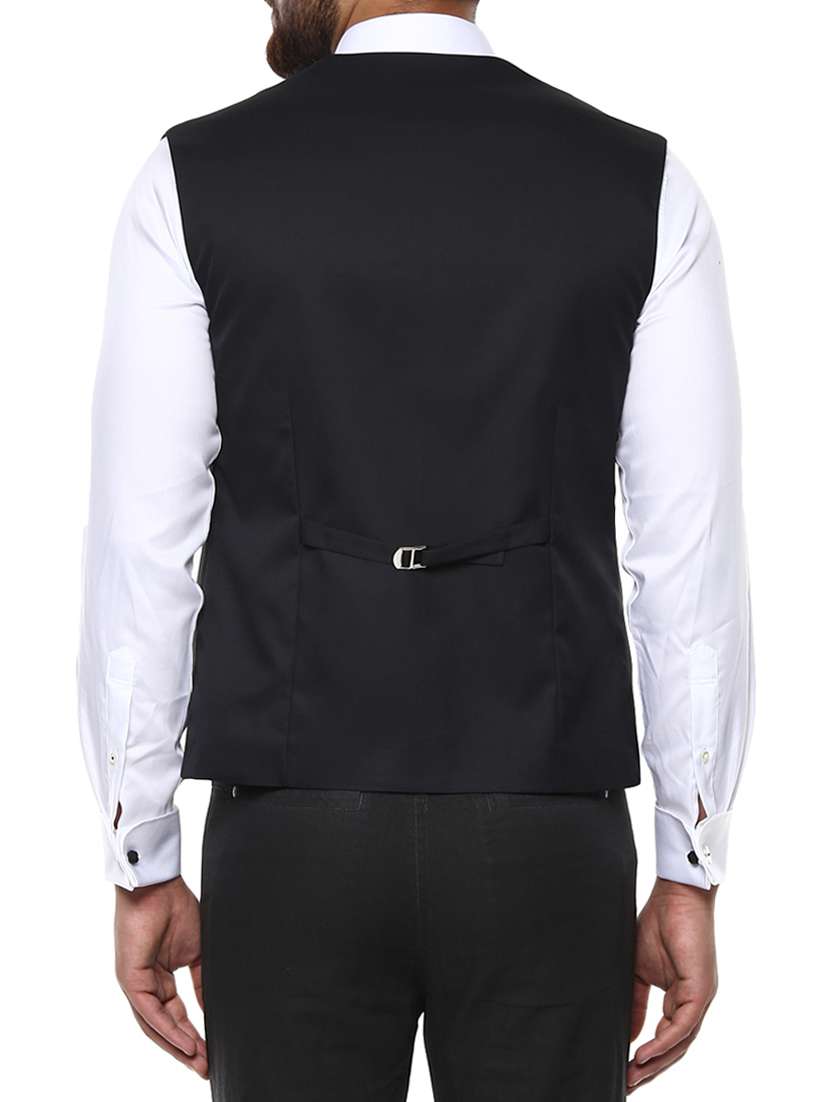 black cotton waist coat - 15048764 -  Standard Image - 2
