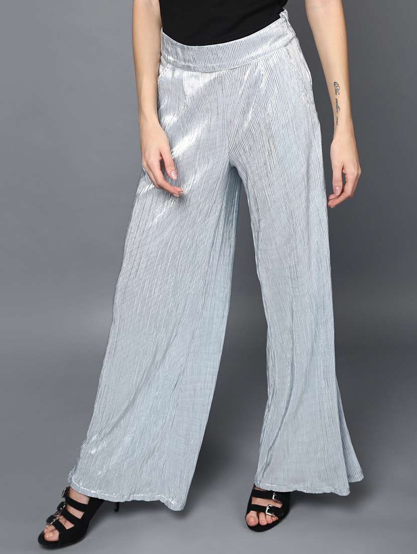 light blue polyester palazzos