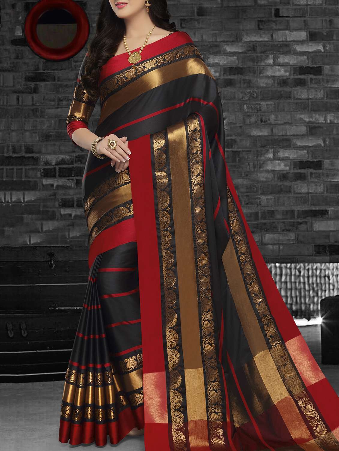 black silk saree with blouse
