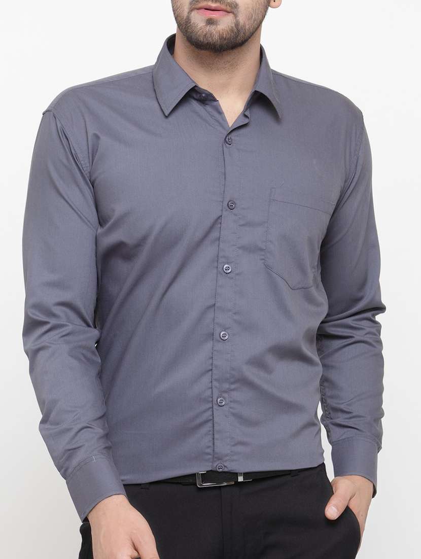 grey cotton formal shirt