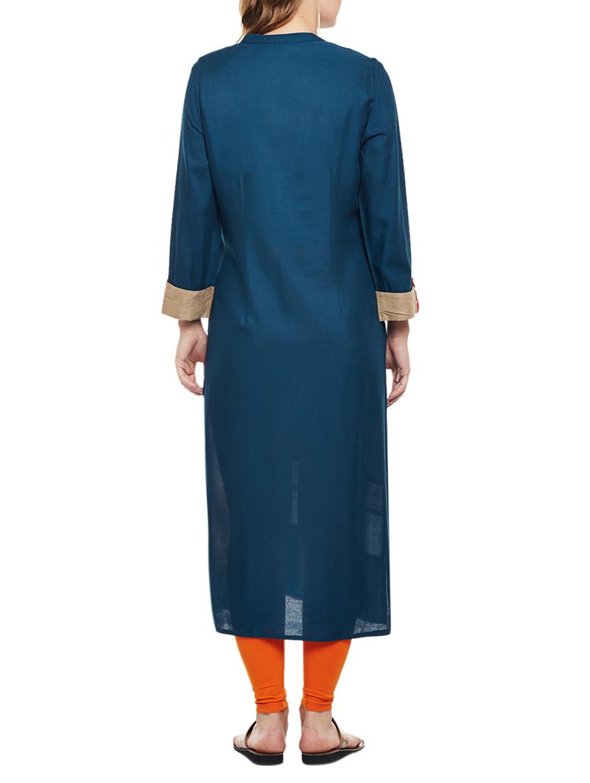 straight embroidered kurta - 15056042 - Standard Image - 2