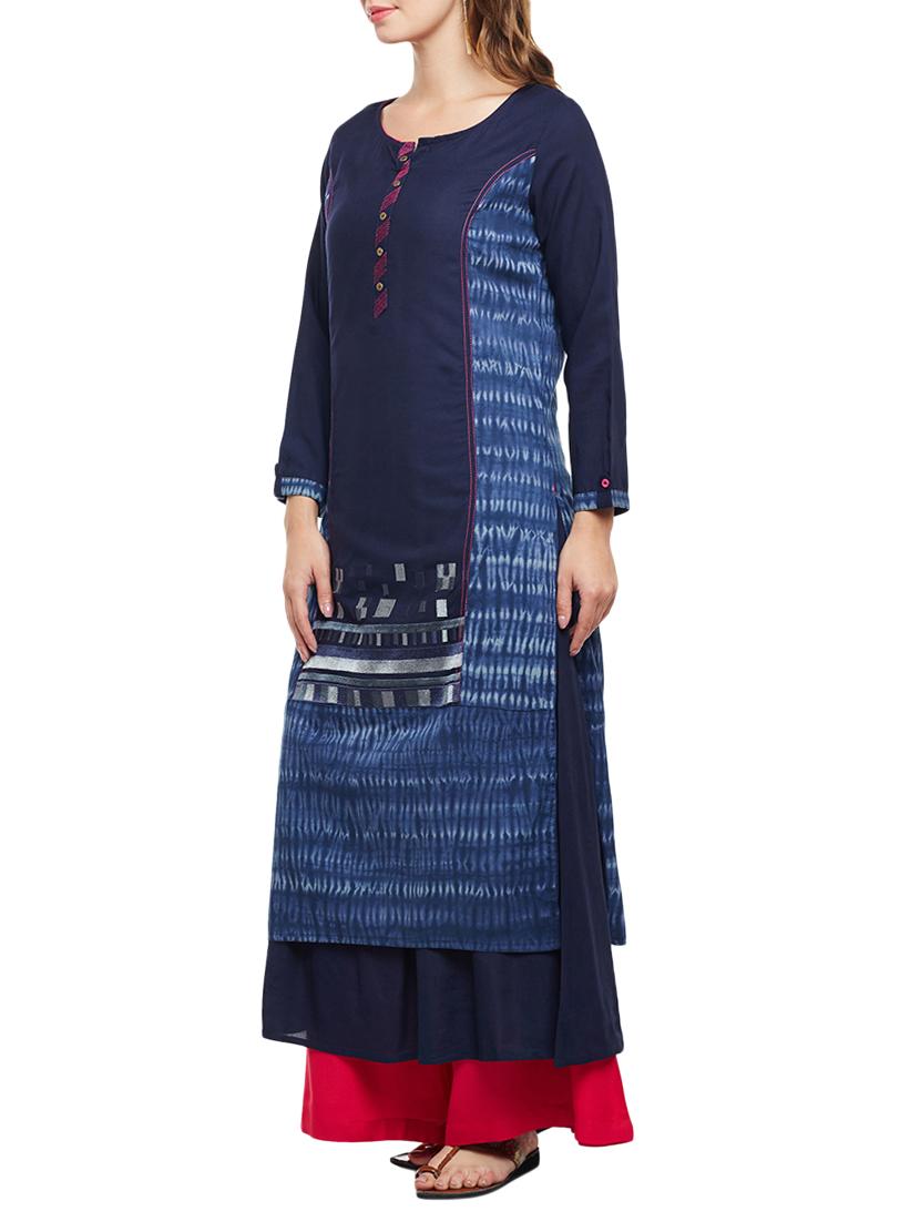 layered embroidered kurta - 15056062 - Standard Image - 2