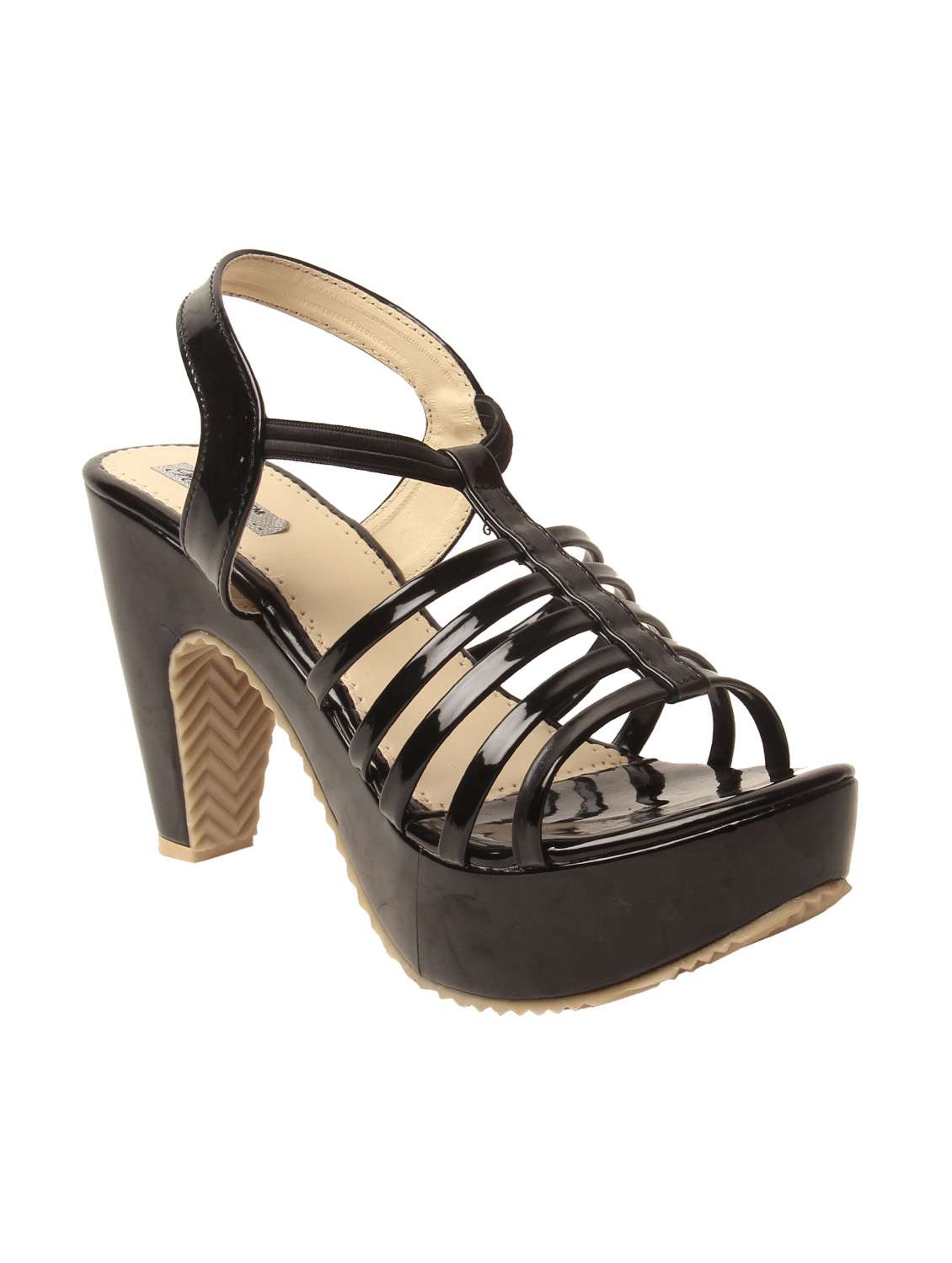 black back strap sandal