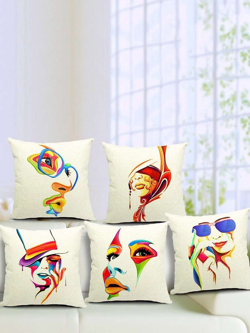 set of 5 digital printed cushion covers
