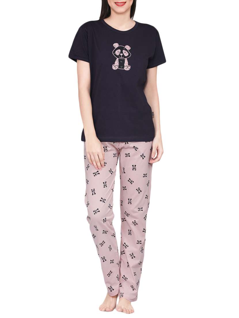 quirky tee with pajama set 