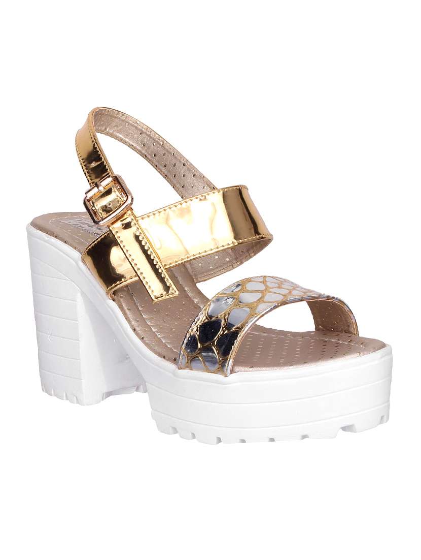gold back strap sandal