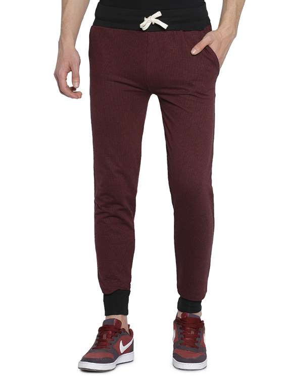 maroon cotton jogger