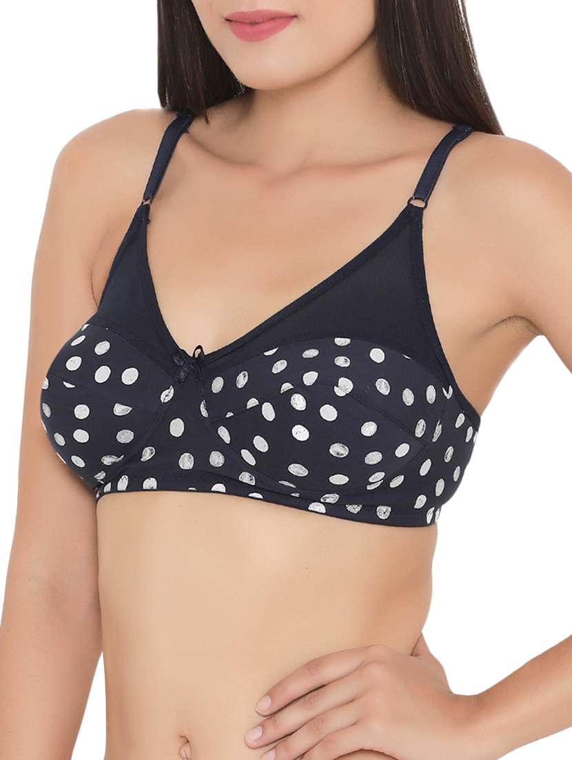 navy blue cotton blend bra - 15061306 - Standard Image - 2