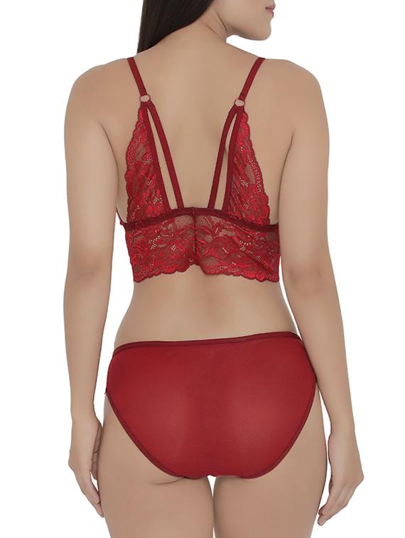 red net bra and panty set - 15061528 - Standard Image - 2