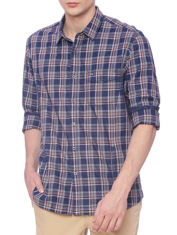 red cotton casual shirt