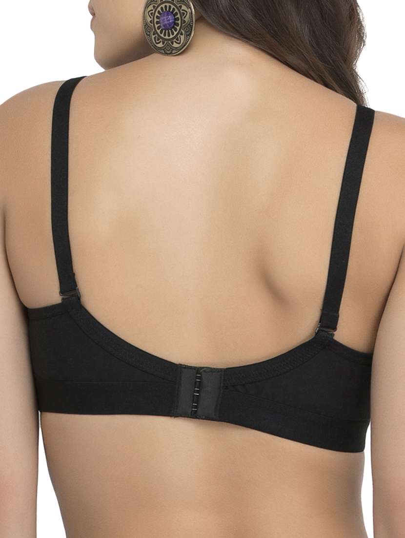 solid black cotton bra - 15063449 -  Standard Image - 2