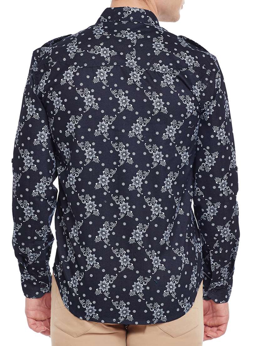 navy blue cotton casual shirt - 15066641 -  Standard Image - 2