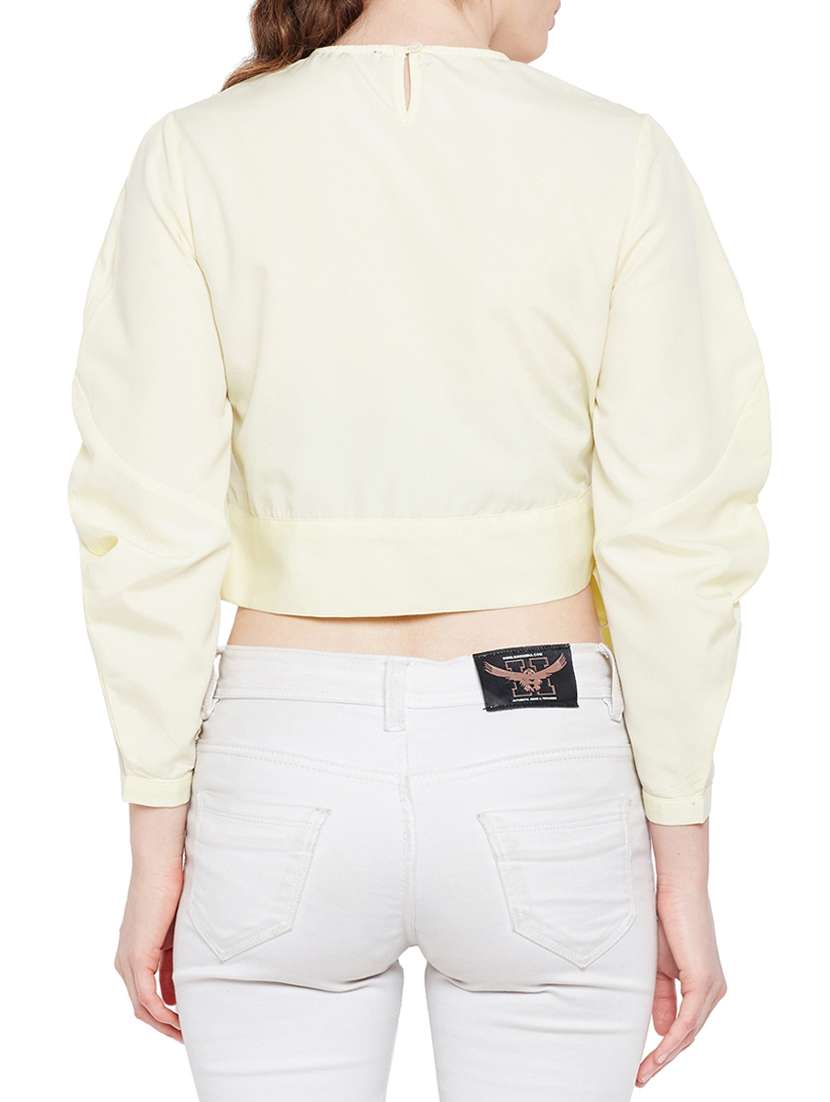 tie up hem crop top - 15066670 -  Standard Image - 2