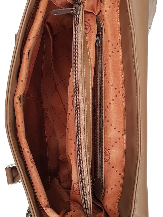 brown leatherette (pu) regular handbag - 15067534 - Standard Image - 2