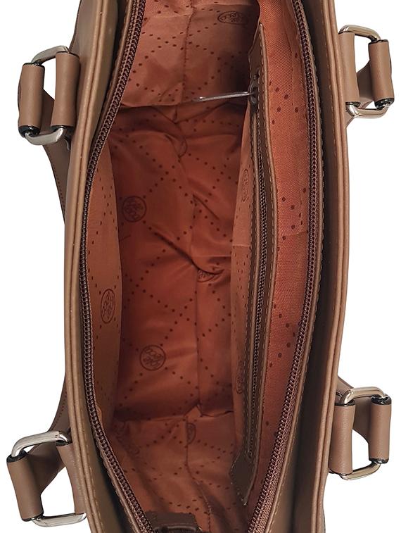 brown leatherette (pu) regular handbag - 15067535 - Standard Image - 2