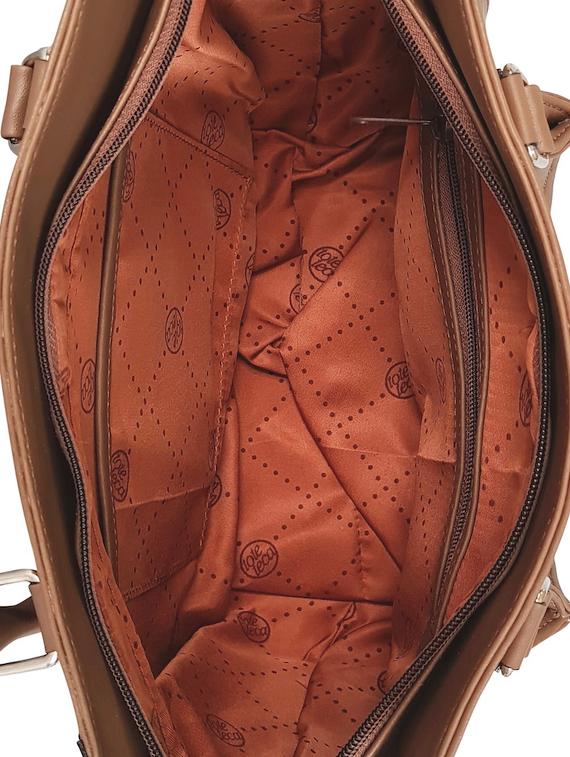 brown leatherette (pu) regular handbag - 15067536 - Standard Image - 2