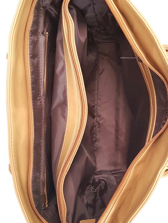beige leatherette (pu) regular handbag - 15067539 - Standard Image - 2