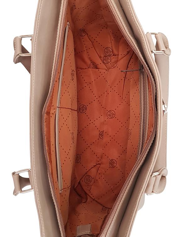 beige leatherette (pu) handbag - 15067543 - Standard Image - 2