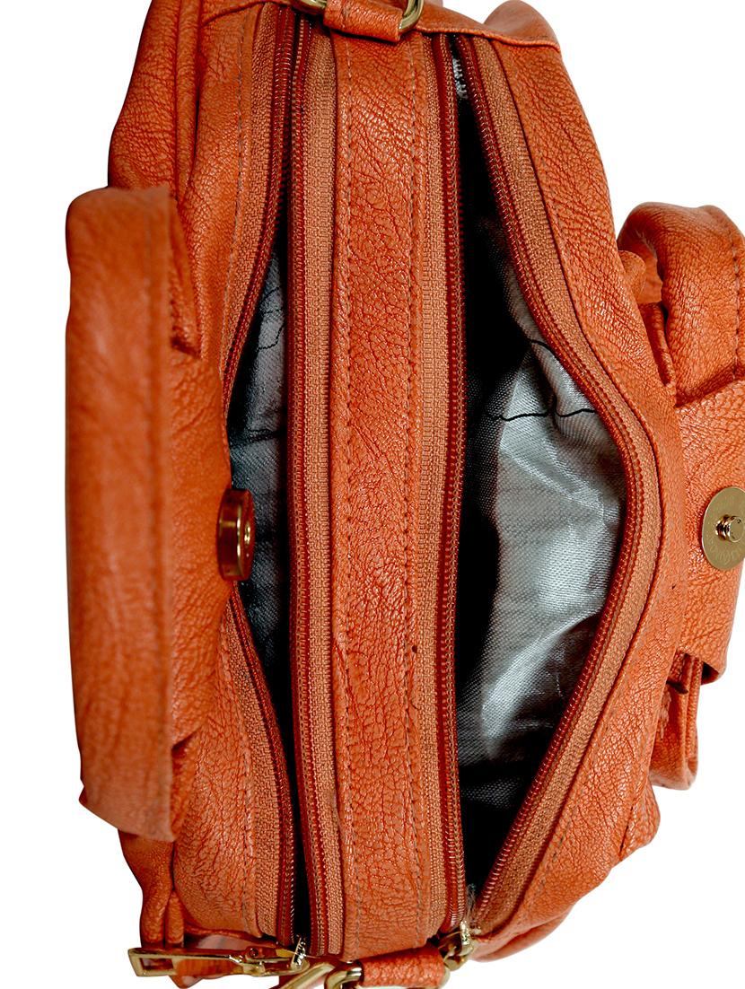 brown leatherette sling bag - 15068528 - Standard Image - 2